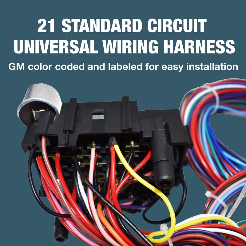A-Team Performance 21 Standard Circuit Universal Automotive Wire Harness Kit - Fuse Panel & Relay Tester - Light Wiring Kit & LED Harness - Muscle Car & Hot Rod - PVC & GM Turn Signal Connector - Image 4